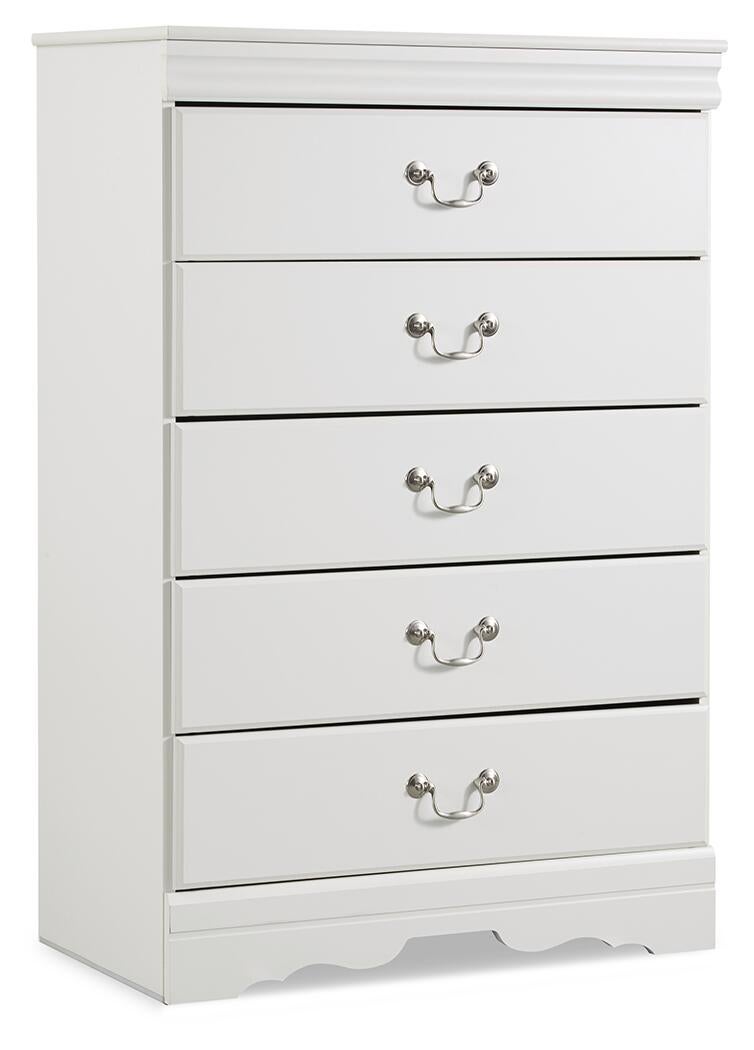 Anarasia Twin Sleigh Headboard, Dresser, Mirror, Chest and Nightstand