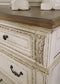 Realyn King Upholstered Panel Bed with Mirrored Dresser
