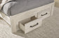 Cambeck Full Panel Bed with 4 Storage Drawers with Mirrored Dresser, Chest and Nightstand
