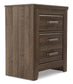 Juararo King/California King Panel Headboard Bed with Mirrored Dresser, Chest and Nightstand