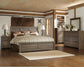 Juararo King Panel Bed with Mirrored Dresser, Chest and Nightstand