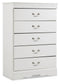 Anarasia Twin Sleigh Bed with Mirrored Dresser, Chest and Nightstand