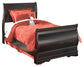 Huey Vineyard Full Sleigh Bed with Mirrored Dresser