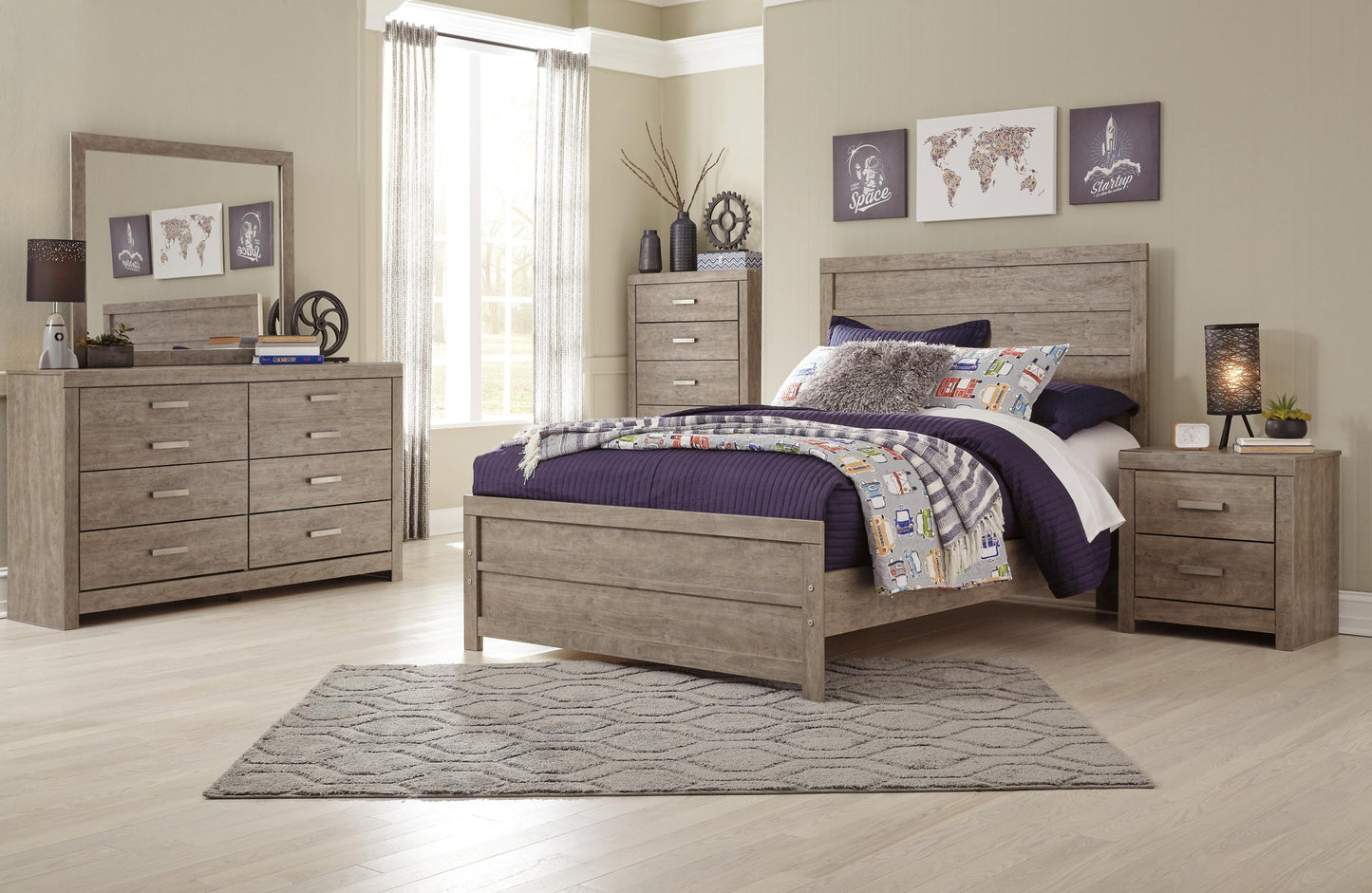 Culverbach Full Panel Bed, Dresser, Mirror, Chest and Nightstand