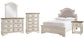 Realyn Full Panel Bed with Mirrored Dresser, Chest and Nightstand