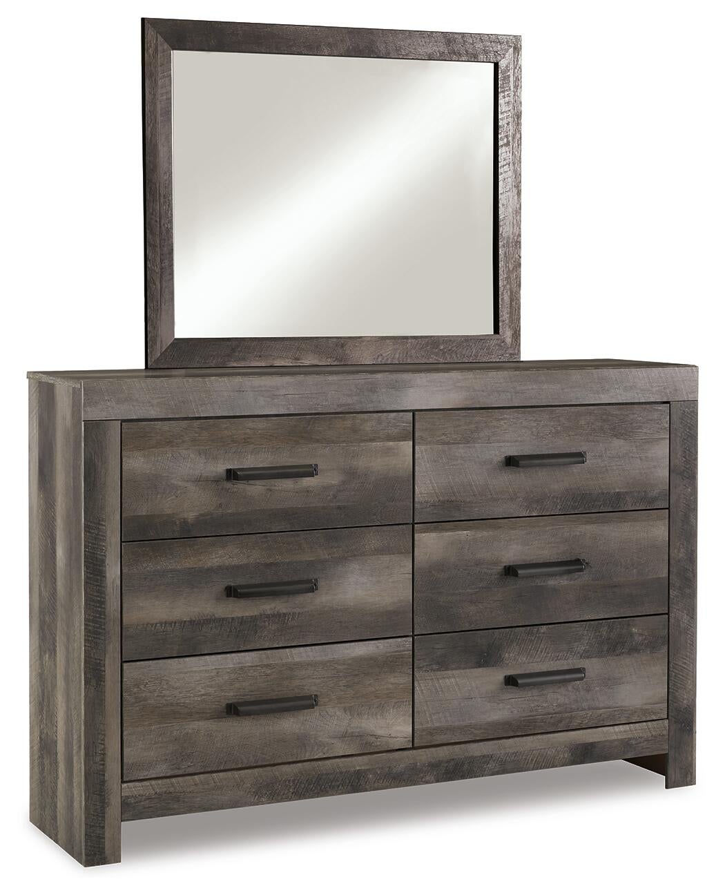 Wynnlow King Panel Bed with Mirrored Dresser and Nightstand