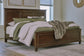 Danabrin California King Panel Bed with Mirrored Dresser, Chest and Nightstand