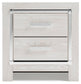 Altyra King Upholstered Storage Bed with Mirrored Dresser and Nightstand