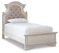 Realyn Twin Panel Bed with Mirrored Dresser