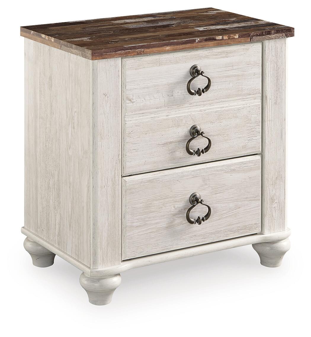 Willowton King Sleigh Bed with Mirrored Dresser and Nightstand