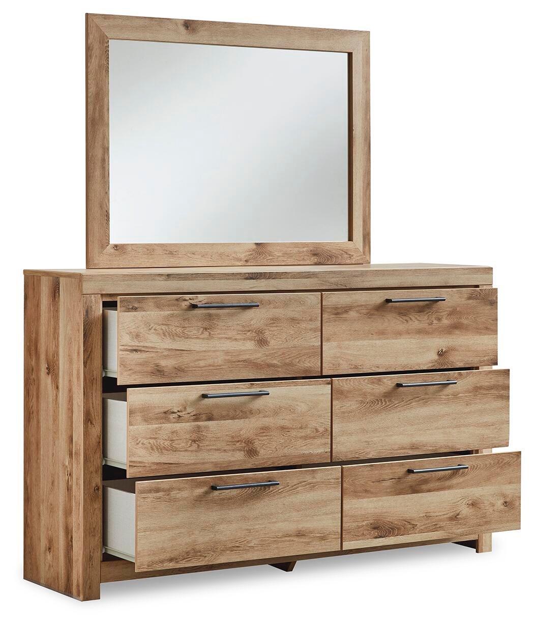 Hyanna Queen Panel Bed with 2 Side Storage, Dresser and Mirror