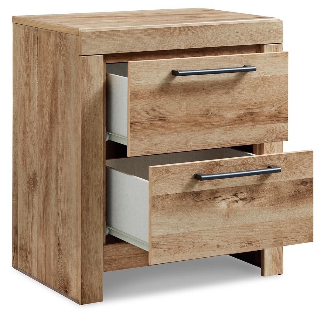 Hyanna Queen Panel Bed with 2 Side Storage, Dresser, Mirror, Chest and Nightstand