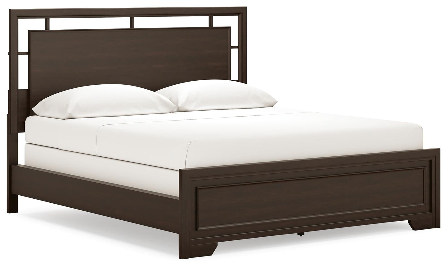Covetown California King Panel Bed with Mirrored Dresser and Nightstand