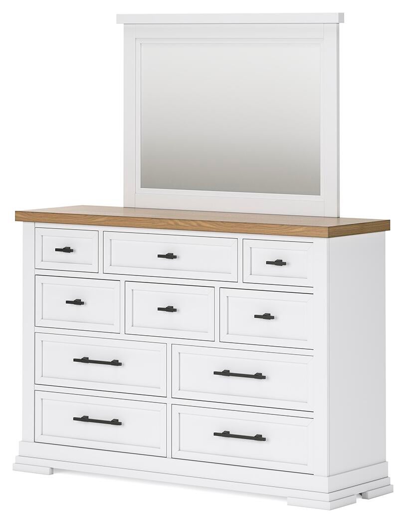 Ashbryn Queen Panel Storage Bed, Dresser and Mirror