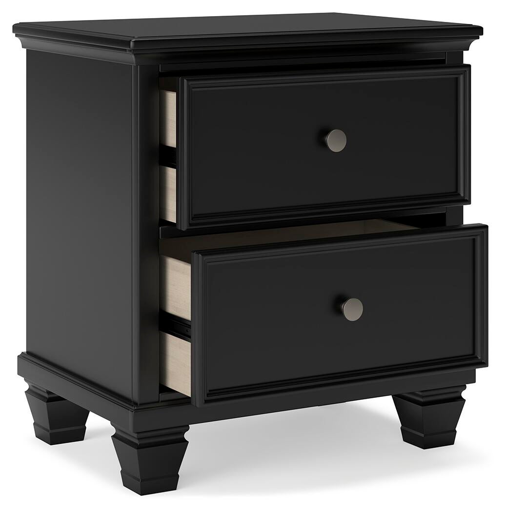 Lanolee King Panel Bed with Mirrored Dresser and Nightstand