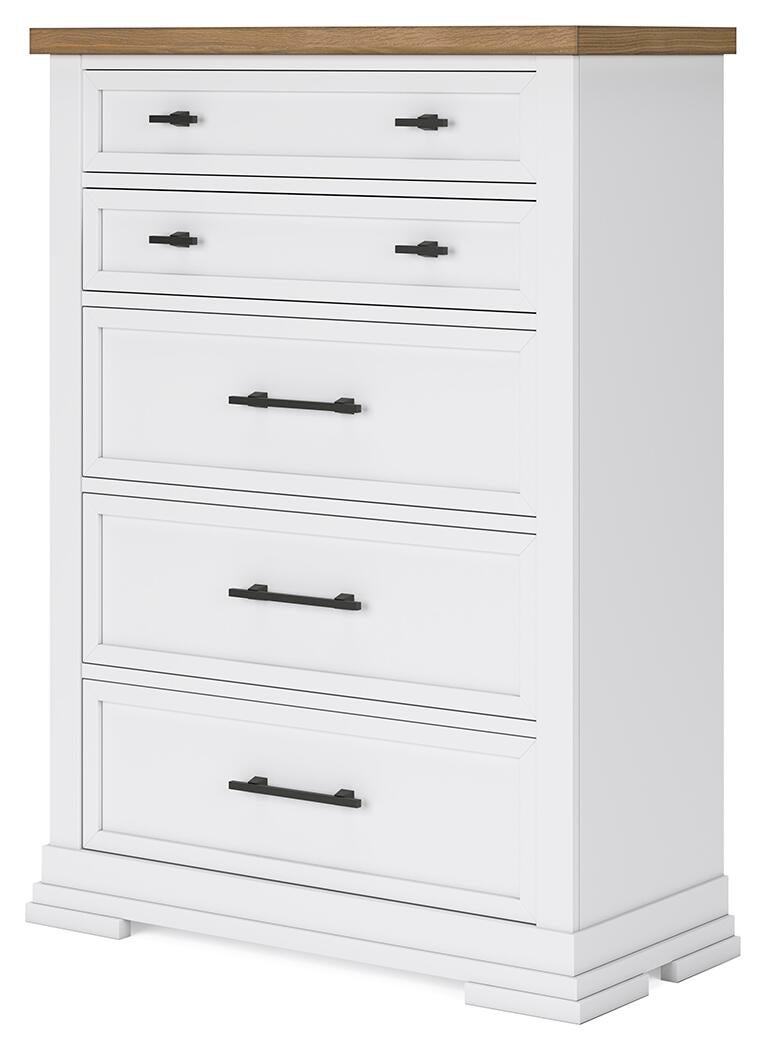 Ashbryn Queen Panel Storage Bed, Dresser, Mirror, Chest and Nightstand
