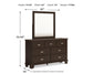 Covetown California King Panel Bed with Mirrored Dresser