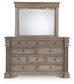 Blairhurst King Panel Bed with Mirrored Dresser and Nightstand