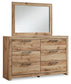 Hyanna Queen Panel Storage Bed, Dresser, Mirror and Nightstand