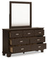 Covetown Twin Panel Bed with Mirrored Dresser