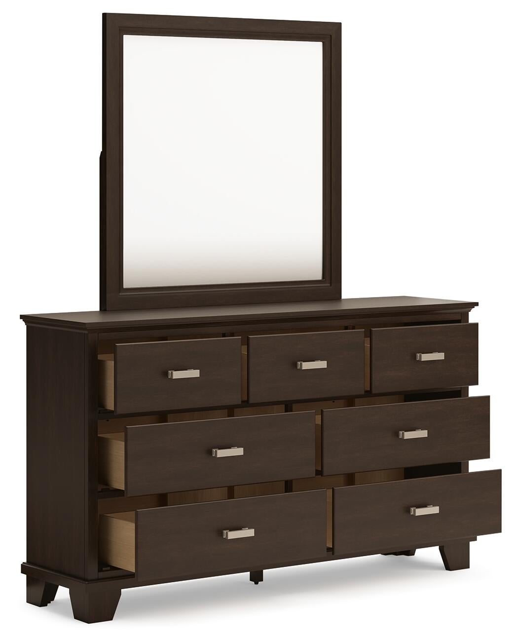 Covetown Full Panel Bed with Mirrored Dresser and Nightstand