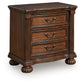 Lavinton King Poster Bed with Mirrored Dresser and Nightstand
