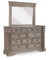 Blairhurst Queen Panel Bed with Mirrored Dresser and Nightstand