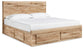 Hyanna Queen Panel Storage Bed with 1 Under Bed Storage Drawer, Dresser, Mirror and Nightstand