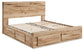 Hyanna Queen Panel Storage Bed with 1 Under Bed Storage Drawer, Dresser, Mirror and Nightstand