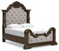Maylee Queen Upholstered Bed, Dresser, Mirror, Chest and Nightstand