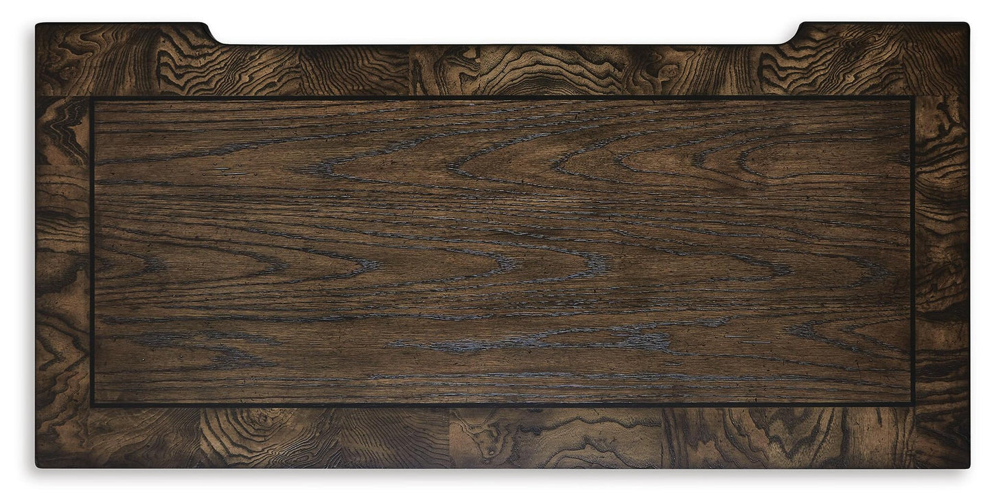 Maylee Queen Upholstered Bed, Dresser, Mirror, Chest and Nightstand