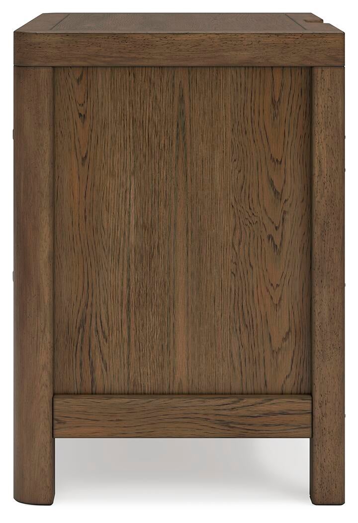 Cabalynn California King Panel Bed with Storage with Mirrored Dresser, Chest and Nightstand