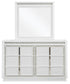 Chalanna Queen Upholstered Storage Bed with Mirrored Dresser