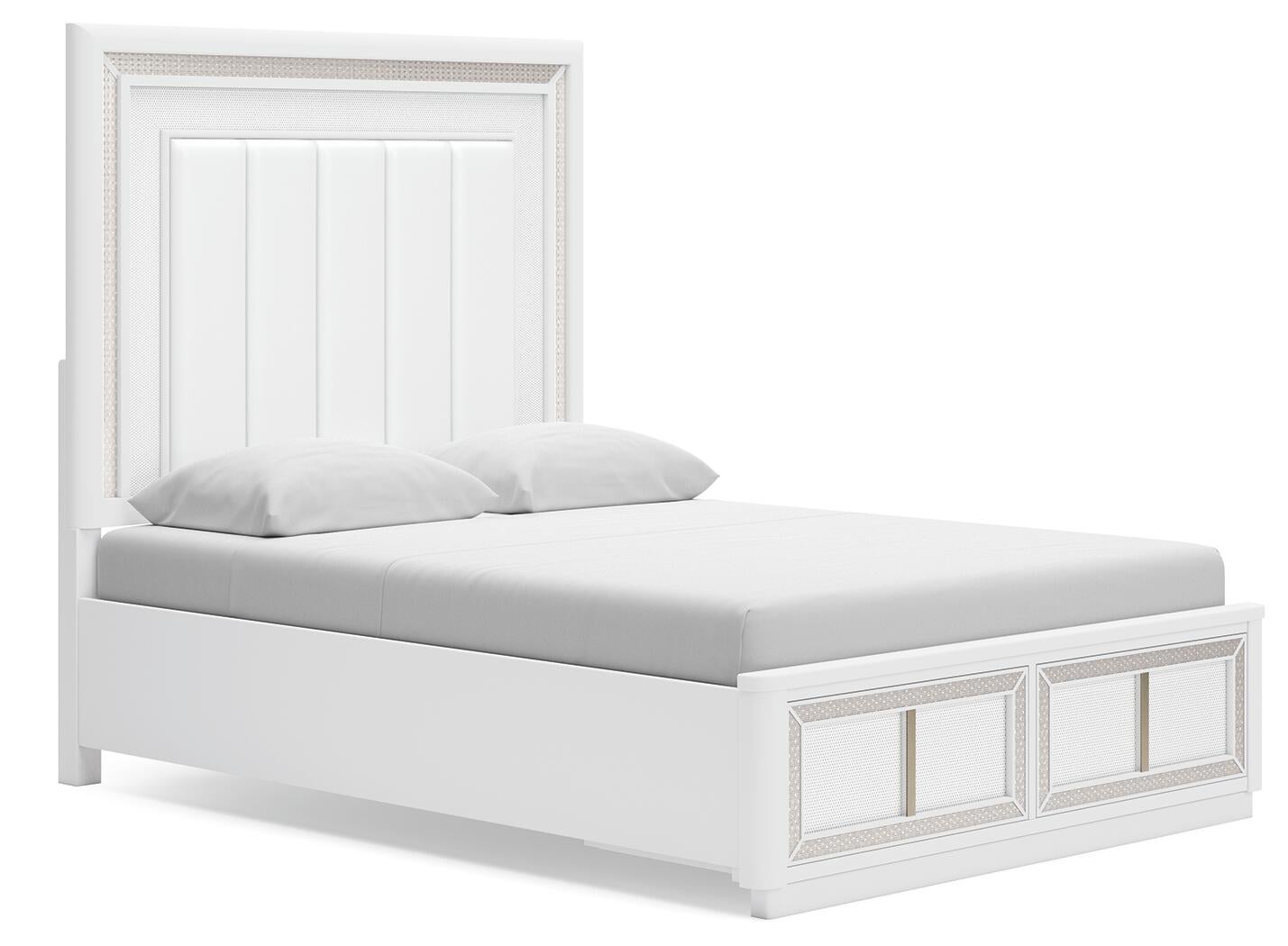 Chalanna Queen Upholstered Storage Bed, Dresser, Mirror, Chest and Nightstand