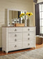 Willowton King Panel Bed with Mirrored Dresser and Nightstand