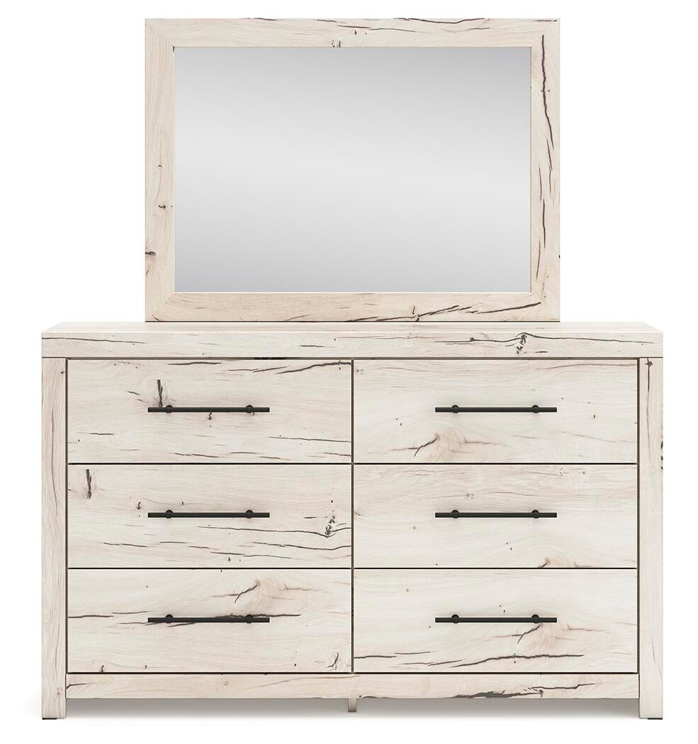 Lawroy Queen Panel Bed with Storage, Dresser, Mirror, Chest and Nightstand