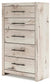 Lawroy Queen Panel Bed with Storage, Dresser, Mirror, Chest and Nightstand