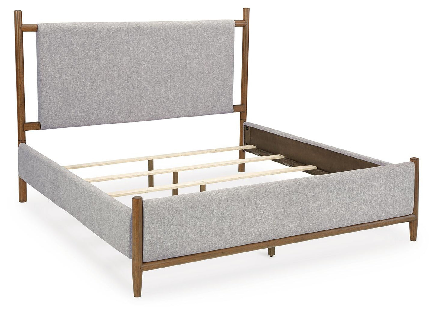 Lyncott California King Upholstered Bed with Mirrored Dresser