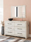 Lawroy King Panel Bed with Storage, Dresser and Mirror