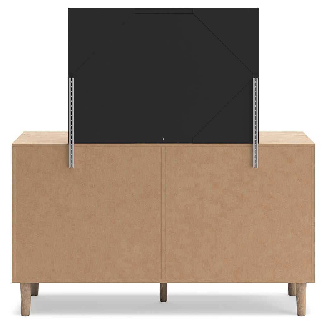 Cielden Queen Panel Bed with Mirrored Dresser, Chest and Nightstand