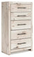 Lawroy King Panel Bed with Storage, Dresser, Mirror, Chest and Nightstand