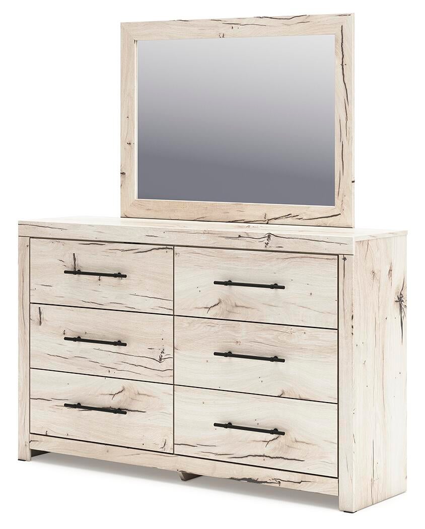 Lawroy King Panel Bed, Dresser, Mirror and Nightstand