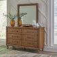 Lyncott King Upholstered Bed with Mirrored Dresser