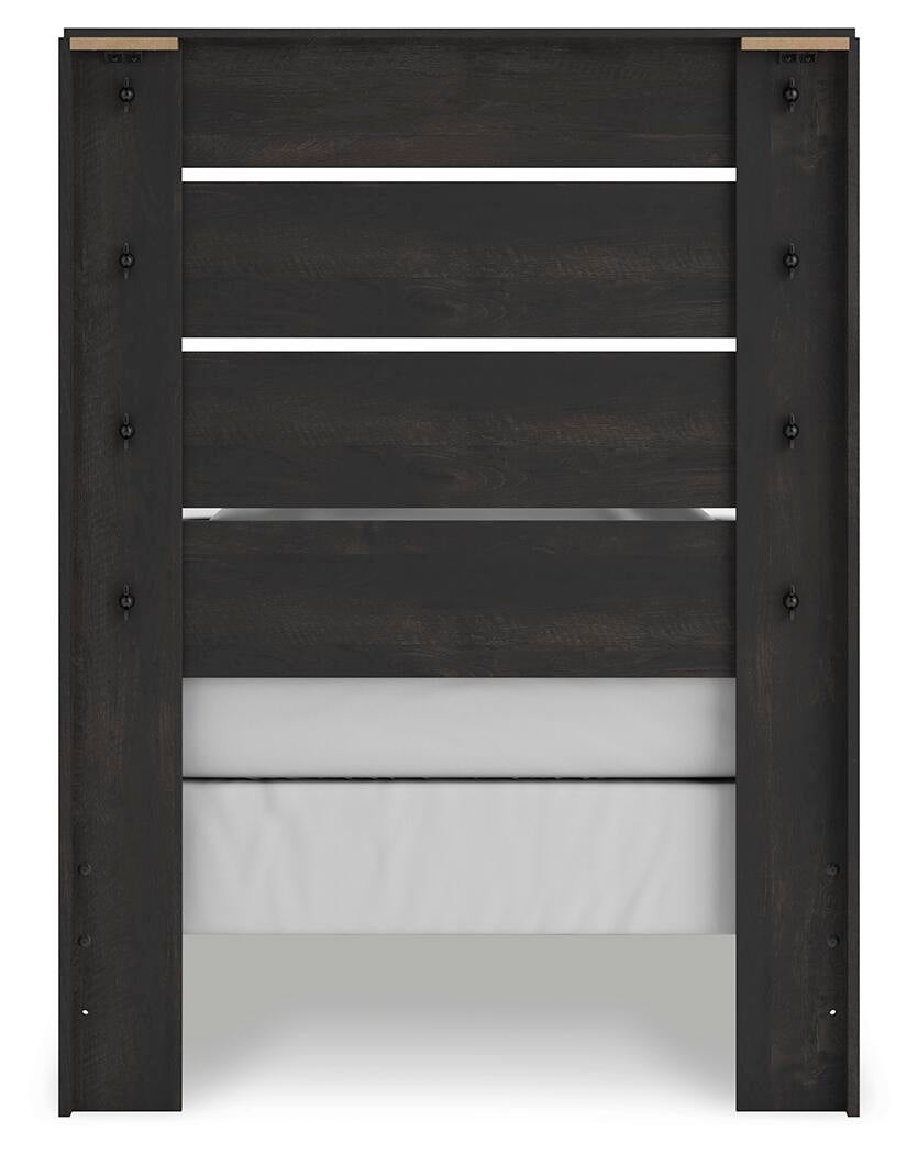 Delmorta Twin Panel Bed, Dresser, Mirror and Nightstand