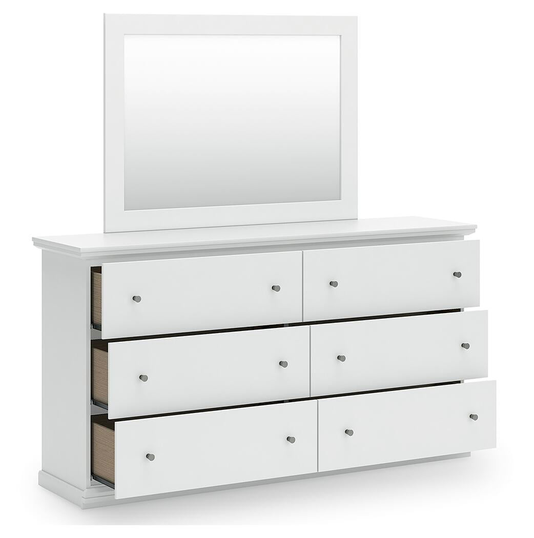 Bostwick Shoals King Panel Bed, Dresser, Mirror and Nightstand
