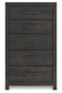 Delmorta Twin Panel Bed with Storage, Dresser, Mirror, Chest and Nightstand