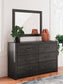 Delmorta Twin Panel Bed with Storage, Dresser, Mirror, Chest and Nightstand