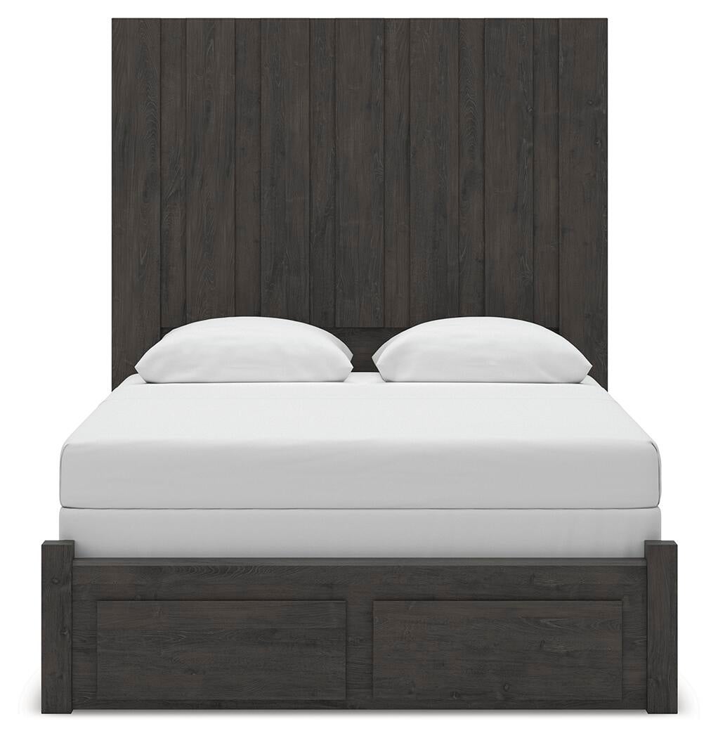 Parlayon Queen Panel Storage Bed, Dresser, Mirror, Chest and Nightstand