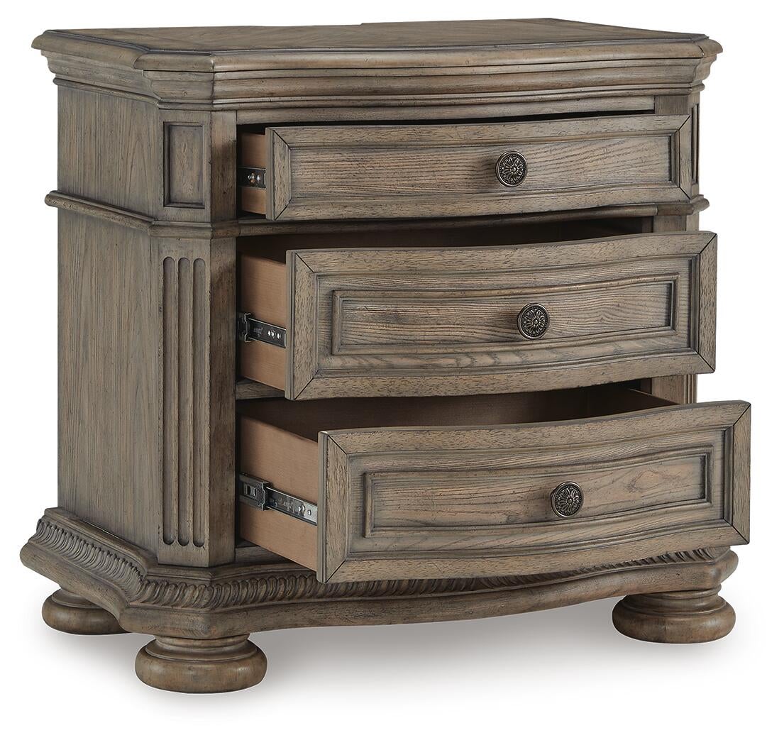 Ardenfield Queen Upholstered Sleigh Bed, Dresser, Mirror, Chest and Nightstand