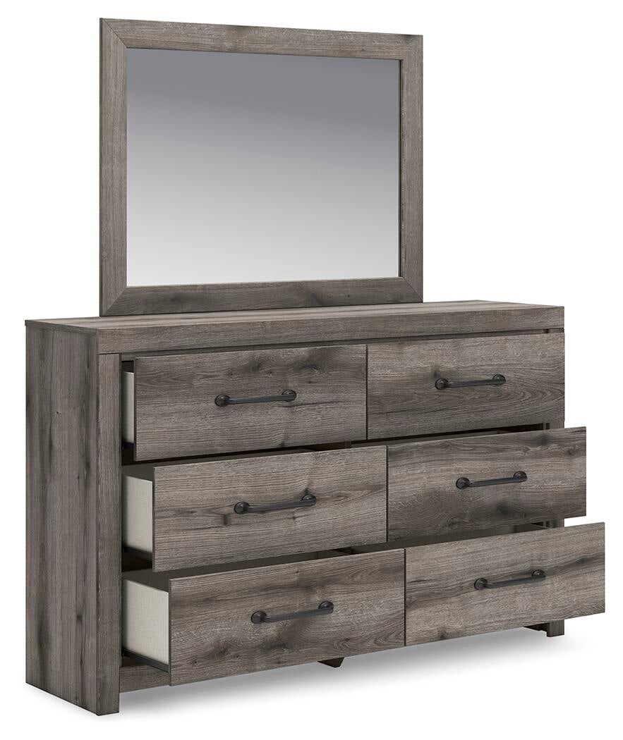 Urbanoore Twin Panel Bed with Storage, Dresser and Mirror